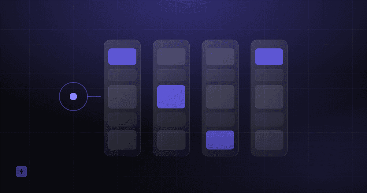 Abstract clinical scheduling grid with soft brand-coloured highlights.