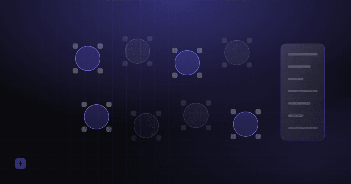 Abstract table-plan grid with order tickets flowing through it.