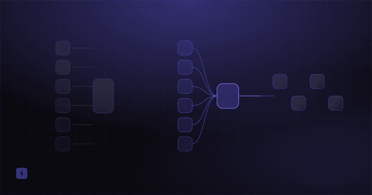 Abstract comparison of two call-handling topologies rendered as node graphs.